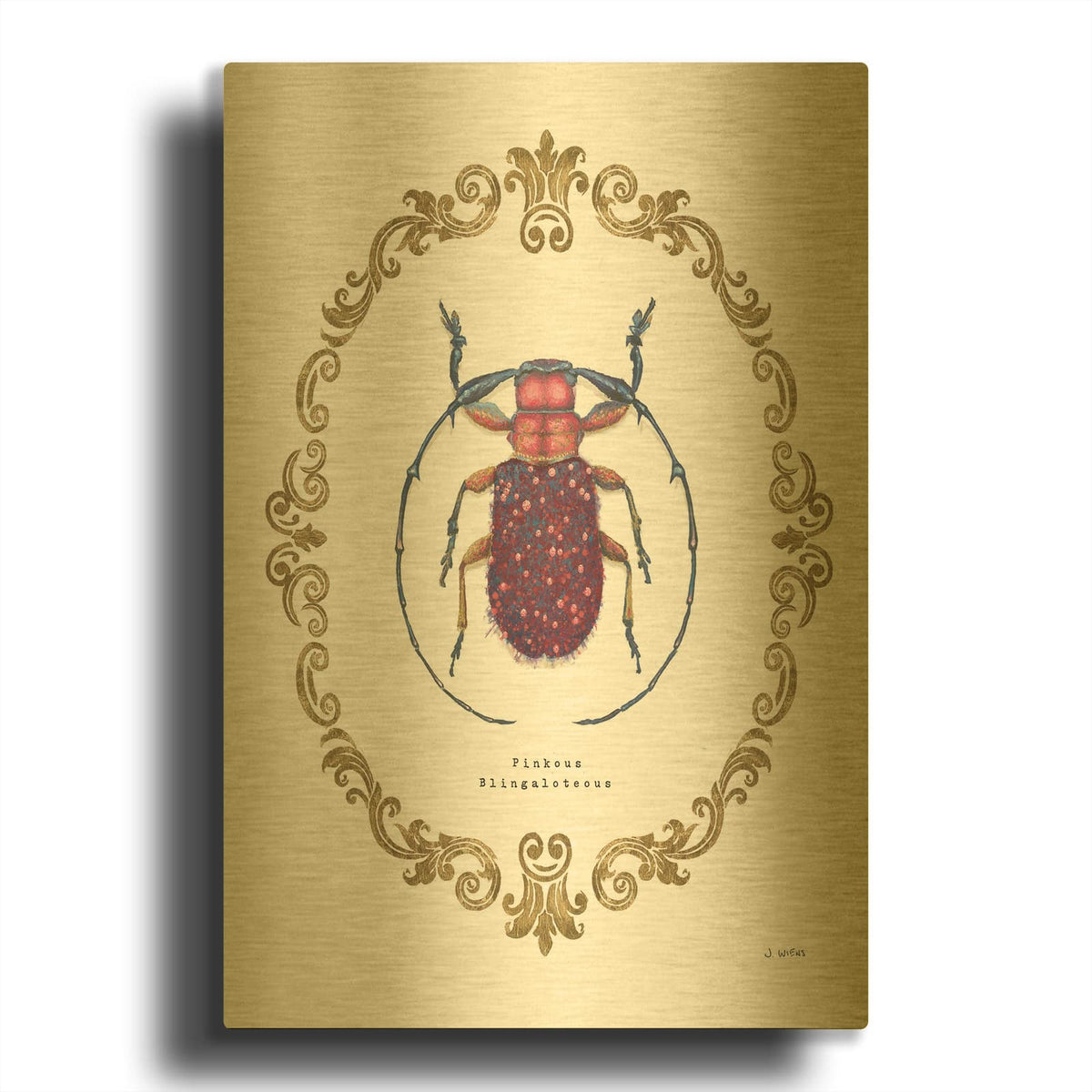 'Adorning Coleoptera II' By James Wiens Gold Metal Wall Art