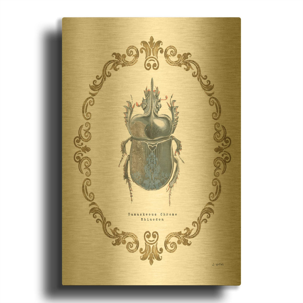 'Adorning Coleoptera IV' By James Wiens Gold Metal Wall Art