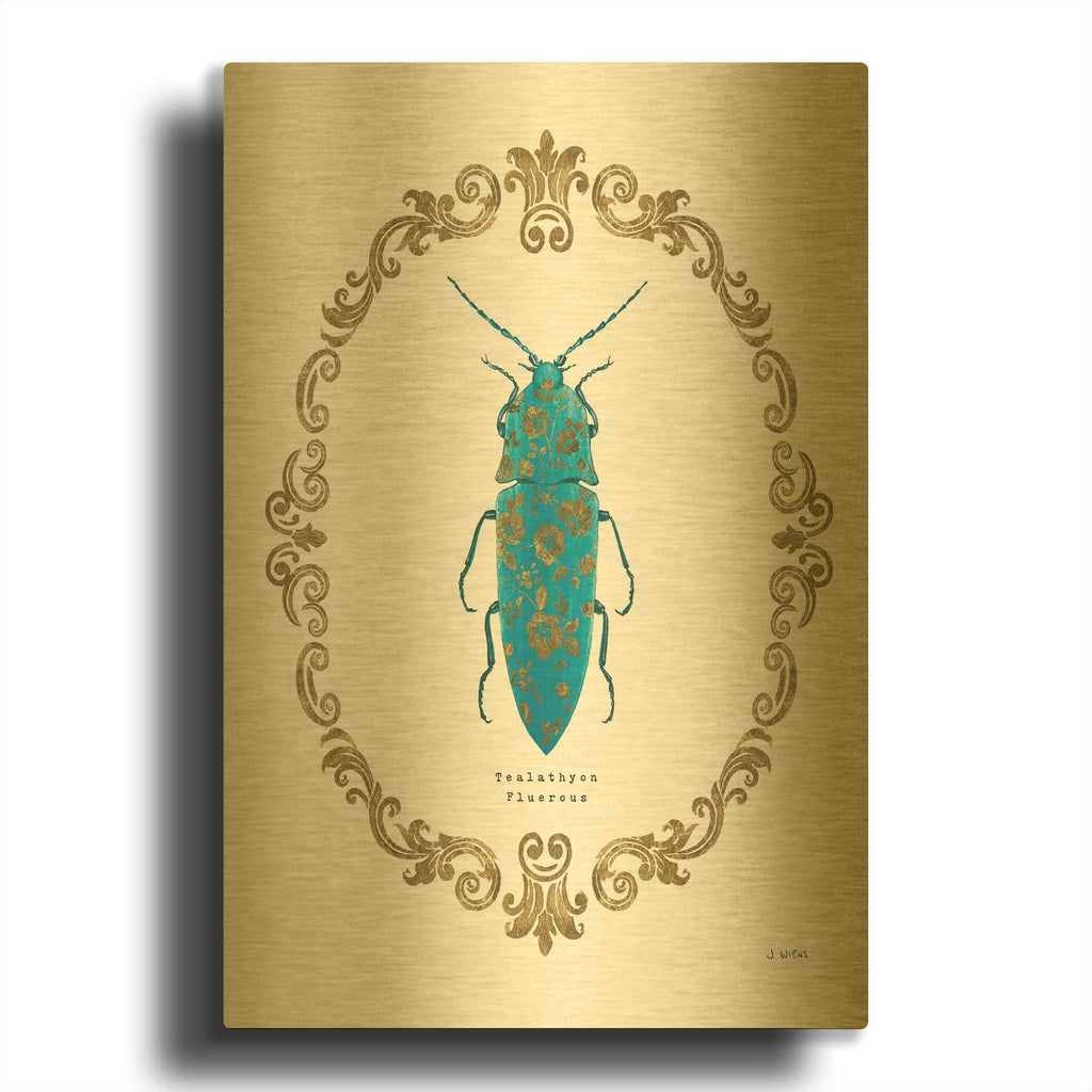 'Adorning Coleoptera VIII' By James Wiens Gold Metal Wall Art