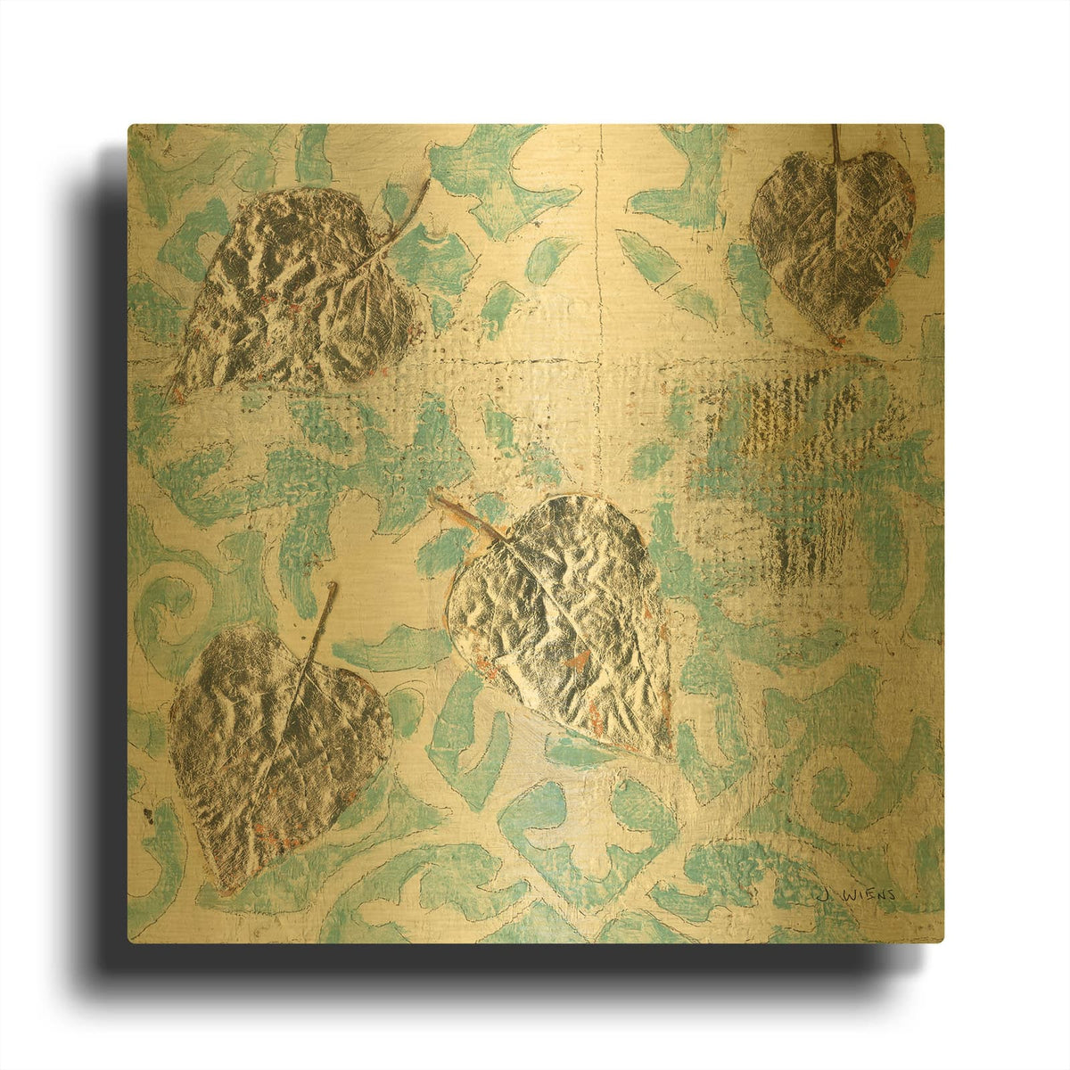 'Gracefully Blue I' By James Wiens Gold Metal Wall Art