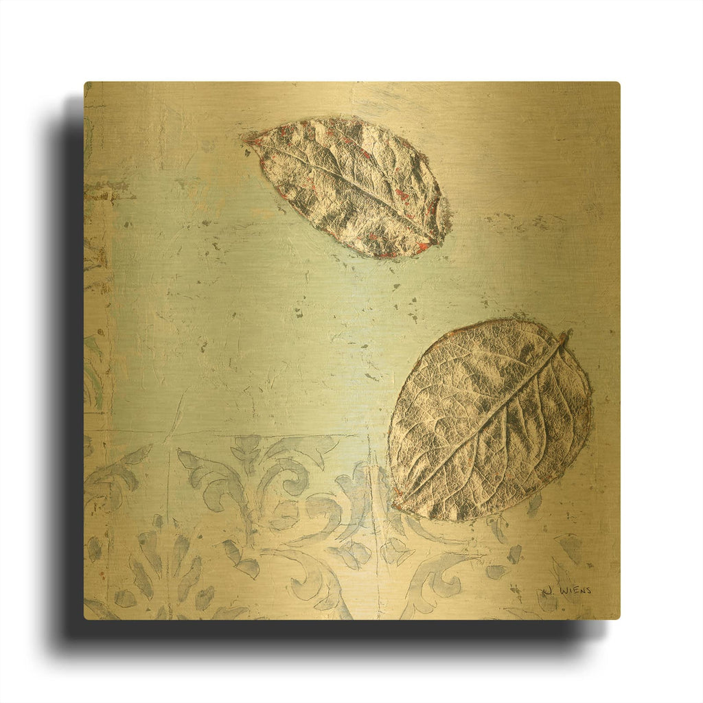 'Gracefully Blue II' By James Wiens Gold Metal Wall Art