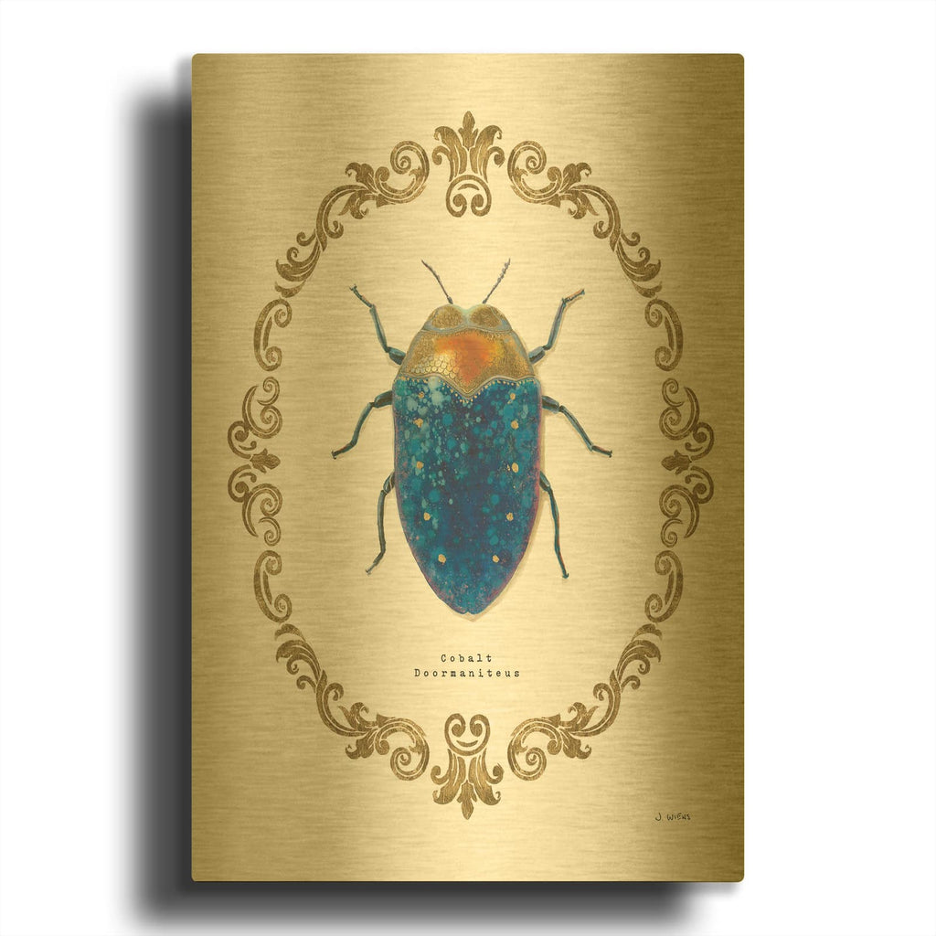 'Adorning Coleoptera V' By James Wiens Gold Metal Wall Art