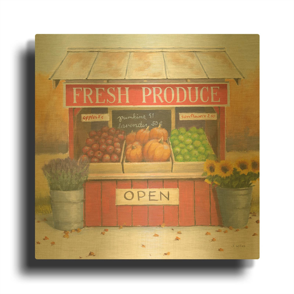 'Heartland Harvest Moments II' By James Wiens Gold Metal Wall Art