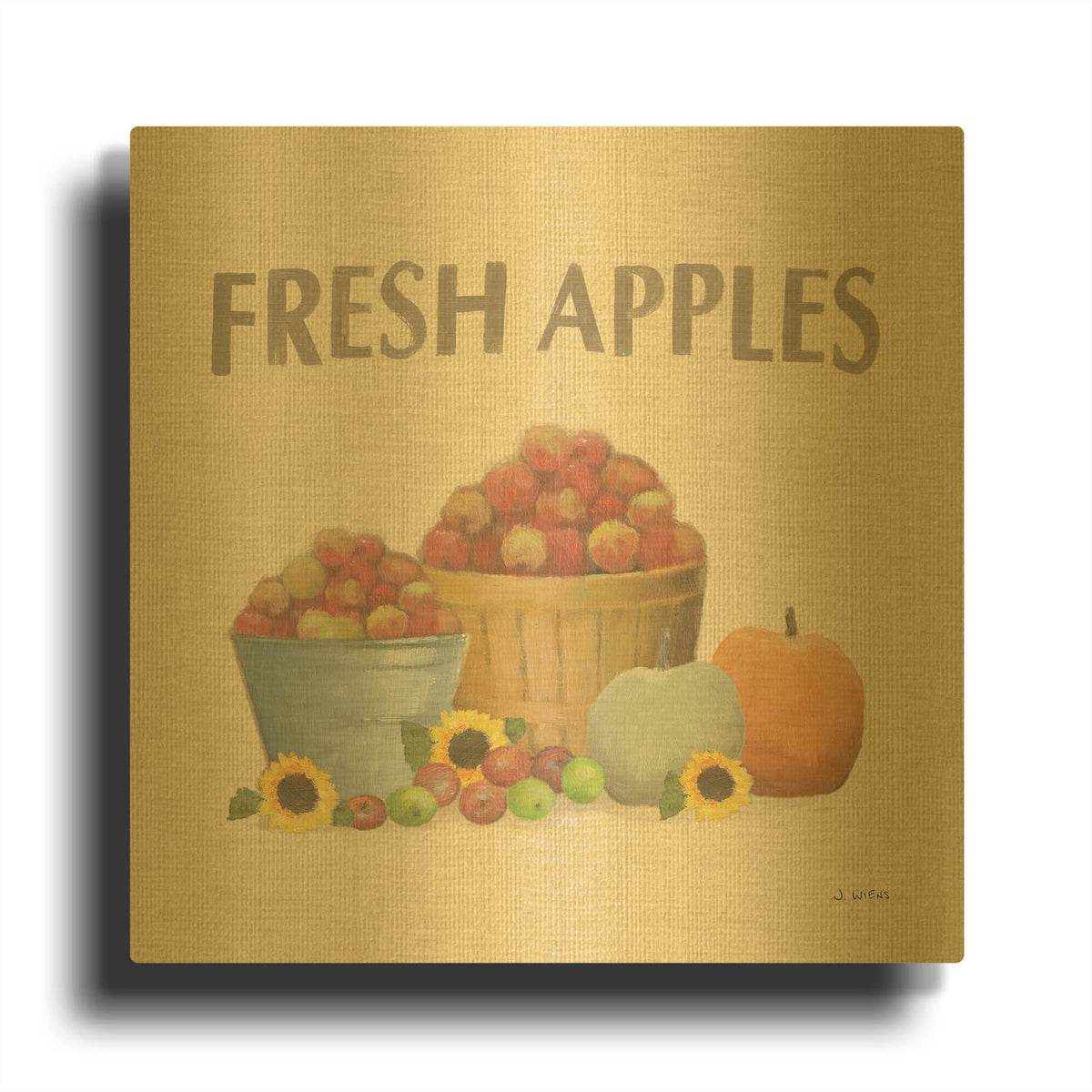 'Heartland Harvest Moments III' By James Wiens Gold Metal Wall Art
