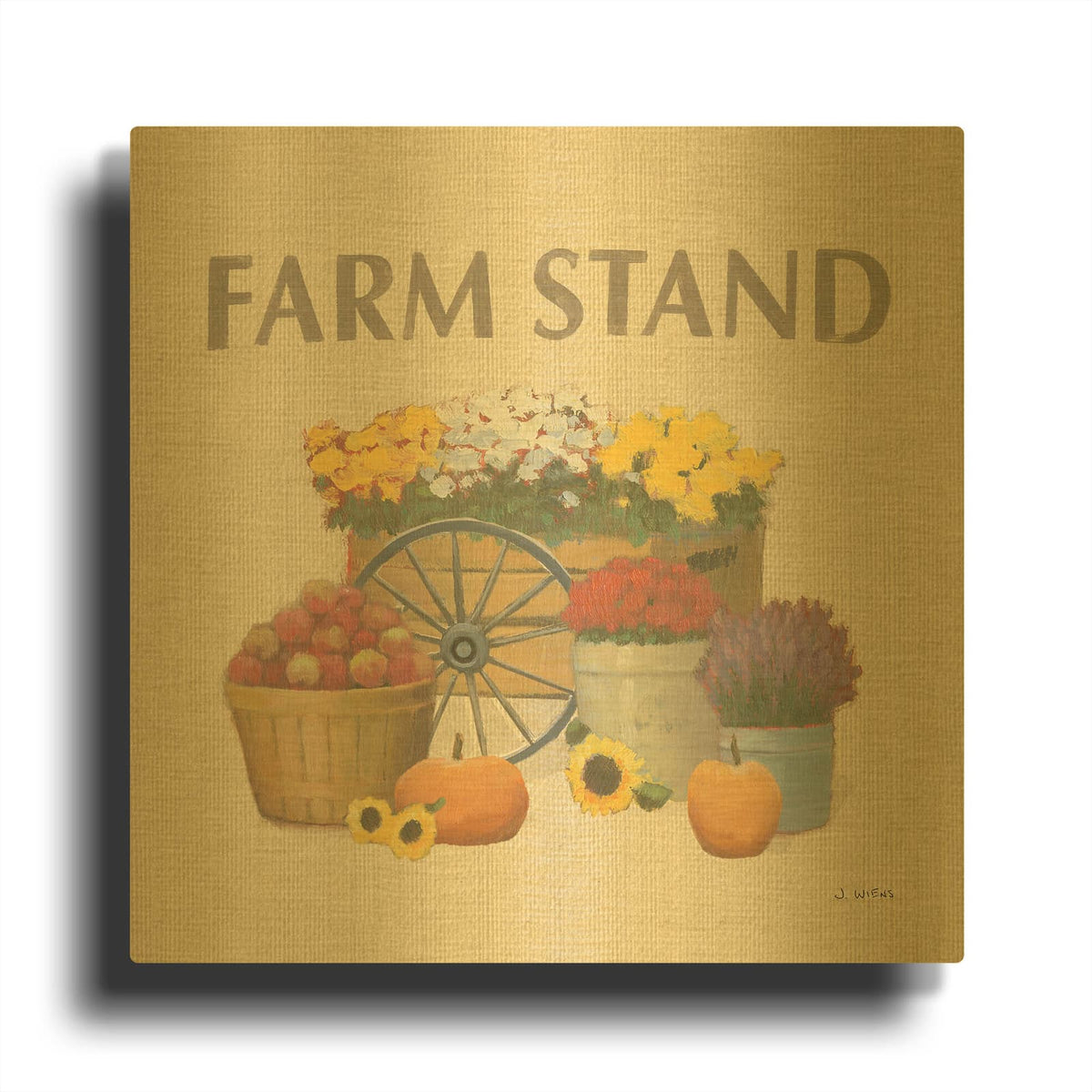 'Heartland Harvest Moments VI' By James Wiens Gold Metal Wall Art