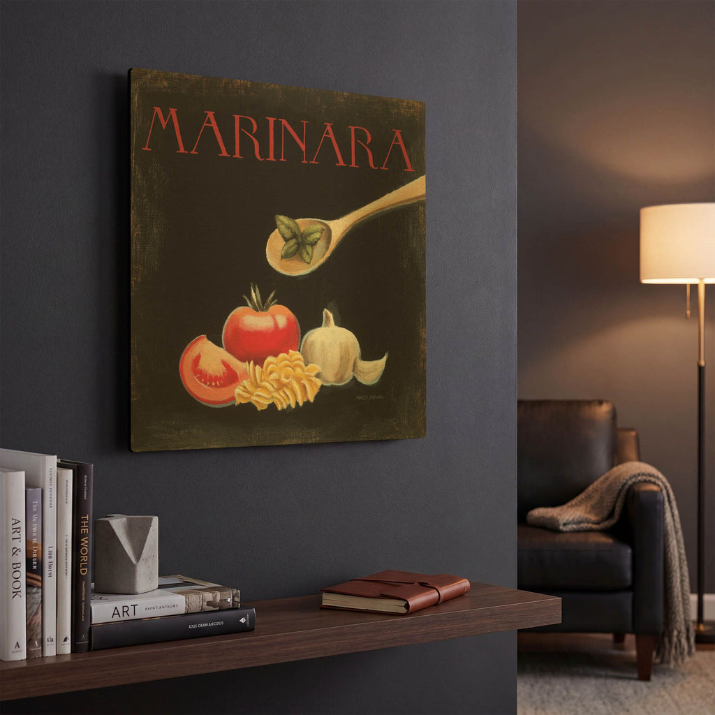 'Italian Cuisine IV' By Marco Fabiano Gold Metal Wall Art