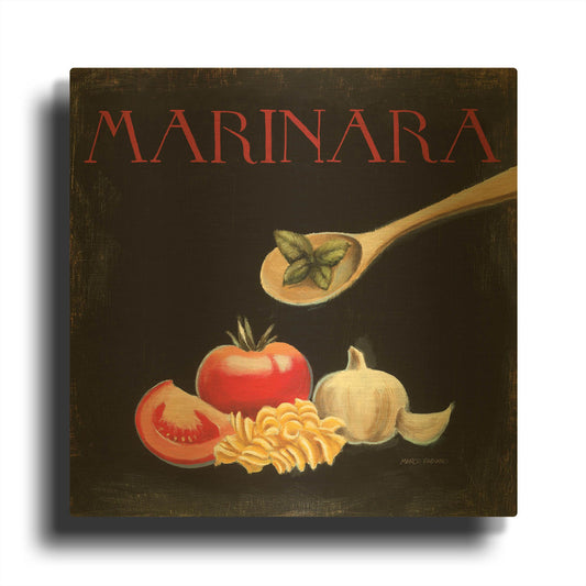 'Italian Cuisine IV' By Marco Fabiano Gold Metal Wall Art
