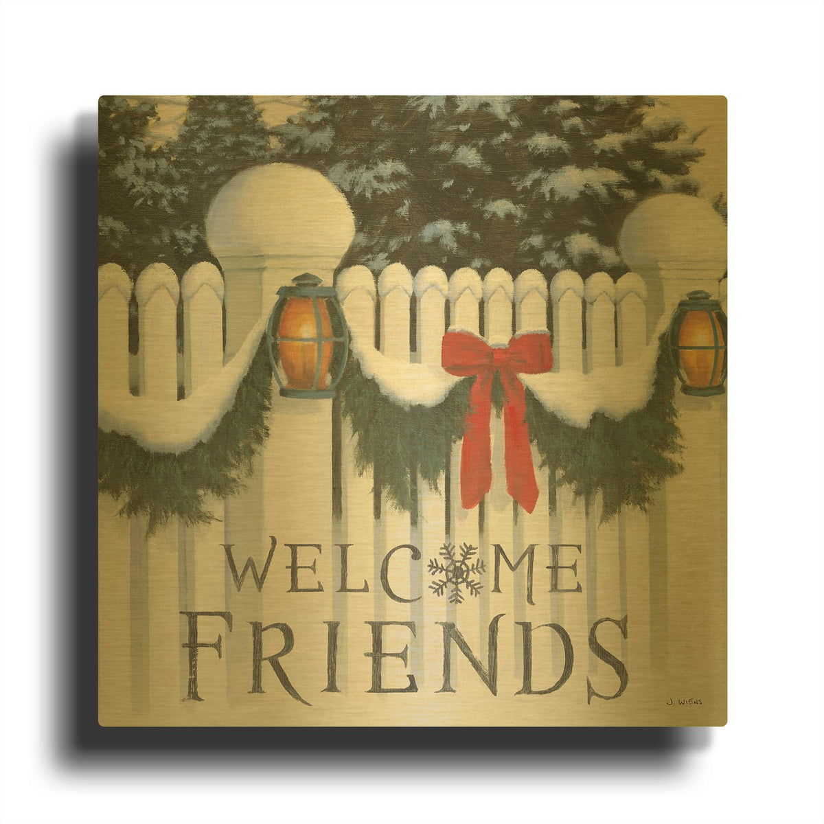 'Christmas Affinity VIII' By James Wiens Gold Metal Wall Art