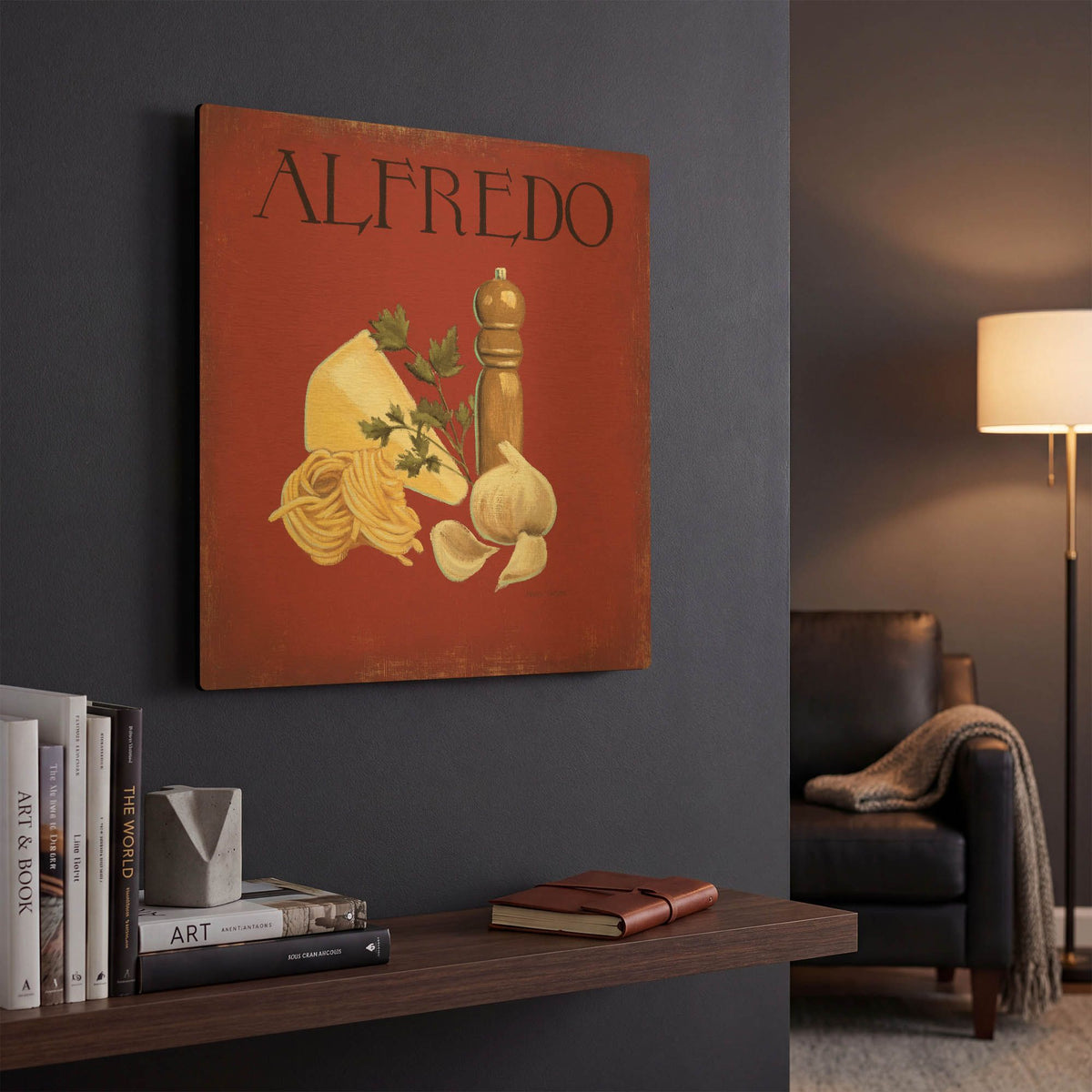 'Italian Cuisine III' By Marco Fabiano Gold Metal Wall Art