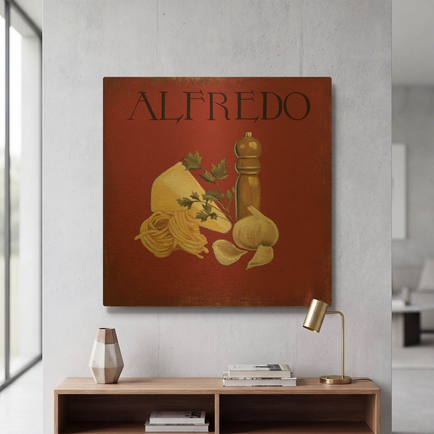 'Italian Cuisine III' By Marco Fabiano Gold Metal Wall Art