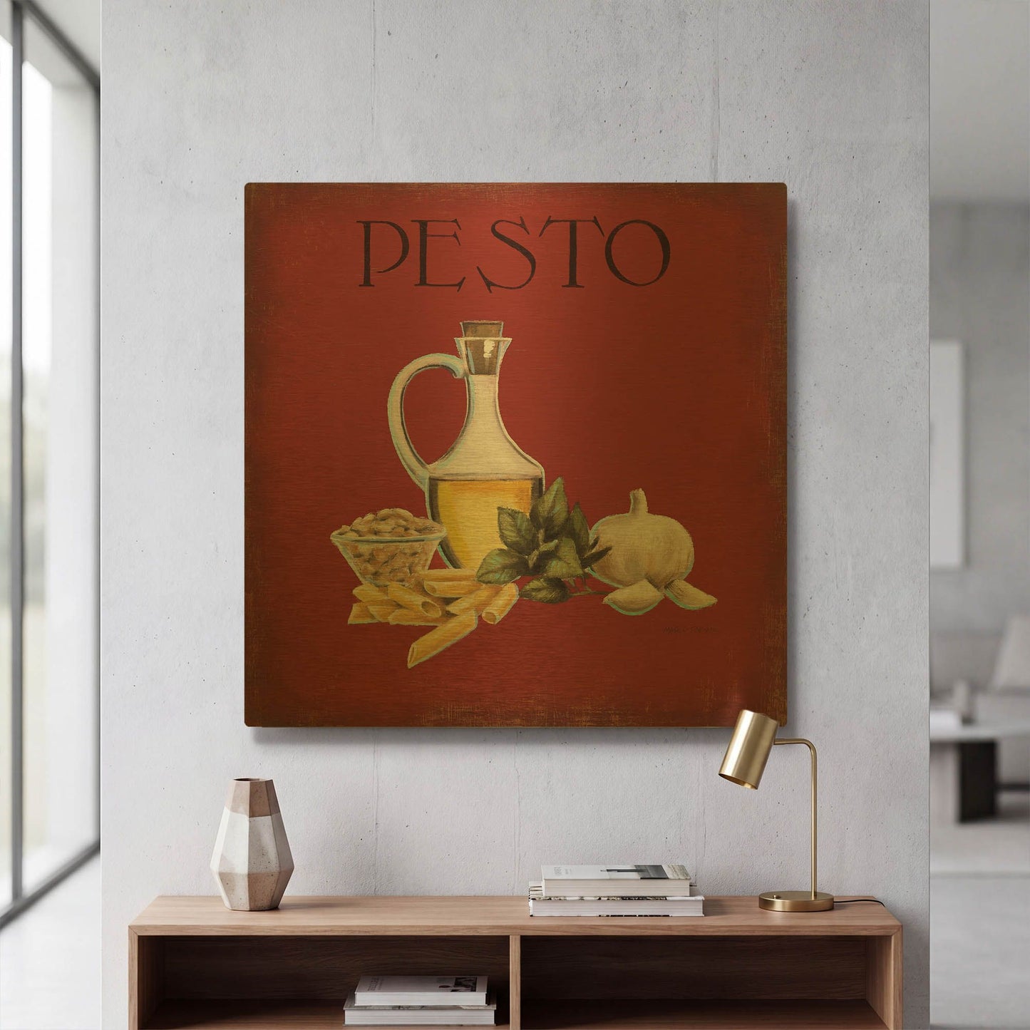 'Italian Cuisine II' By Marco Fabiano Gold Metal Wall Art