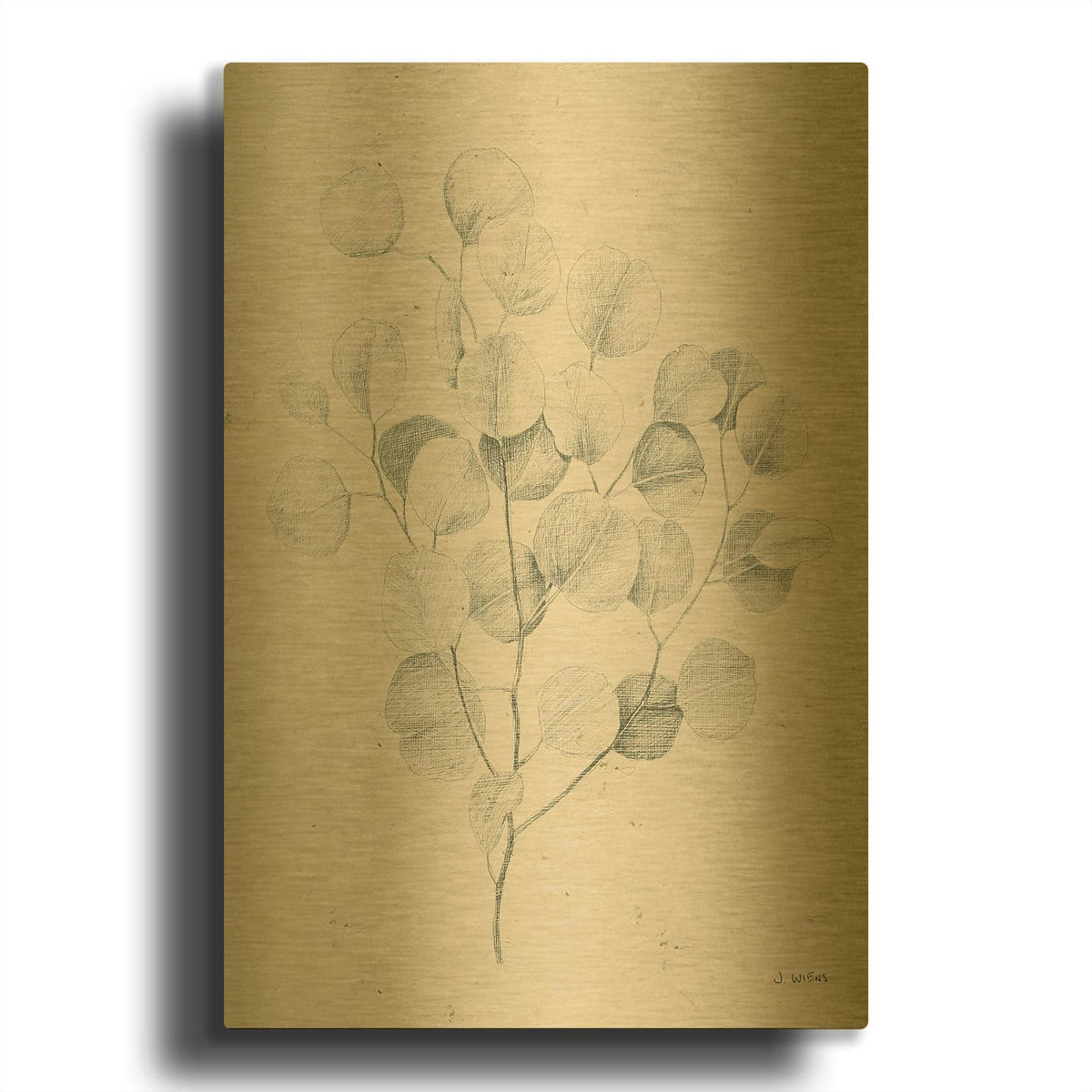 'Soft Summer Sketches II' By James Wiens Gold Metal Wall Art