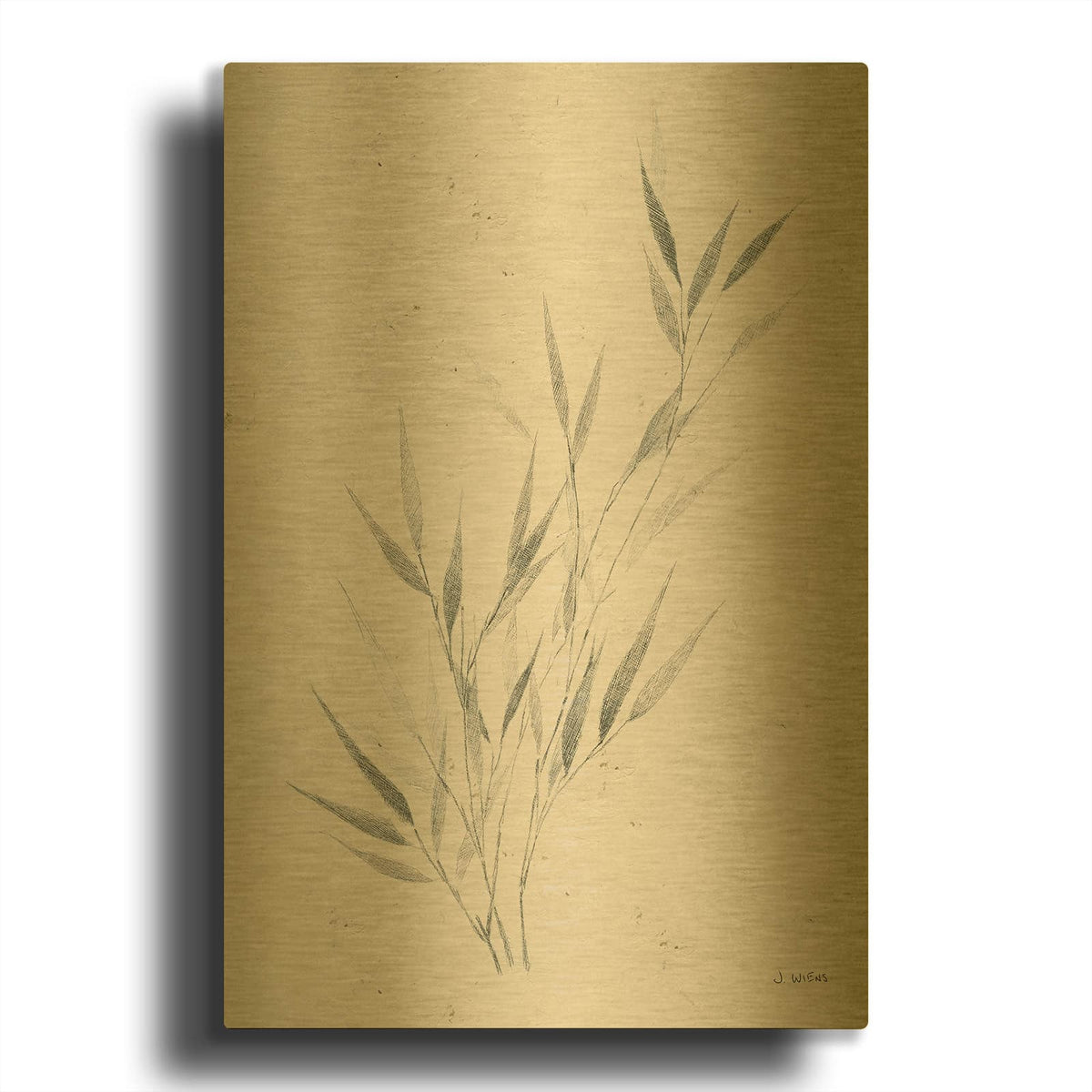 'Soft Summer Sketches III' By James Wiens Gold Metal Wall Art