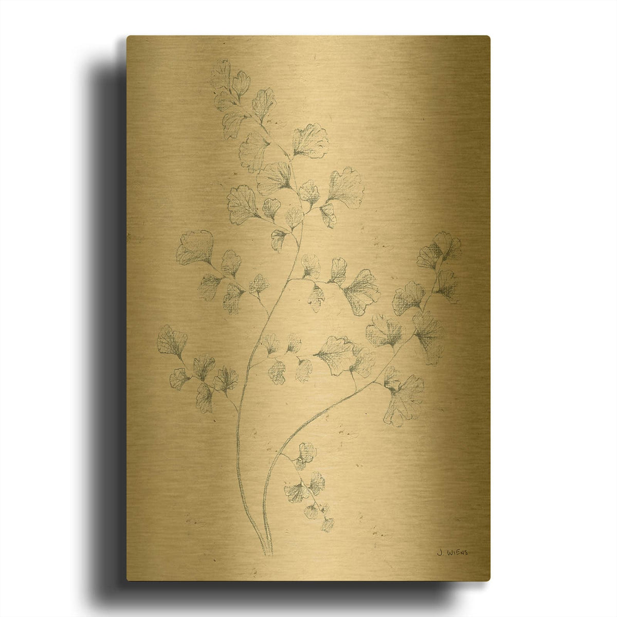 'Soft Summer Sketches IV' By James Wiens Gold Metal Wall Art