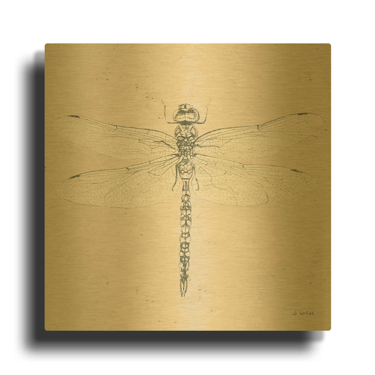 'Soft Summer Sketches VI' By James Wiens Gold Metal Wall Art