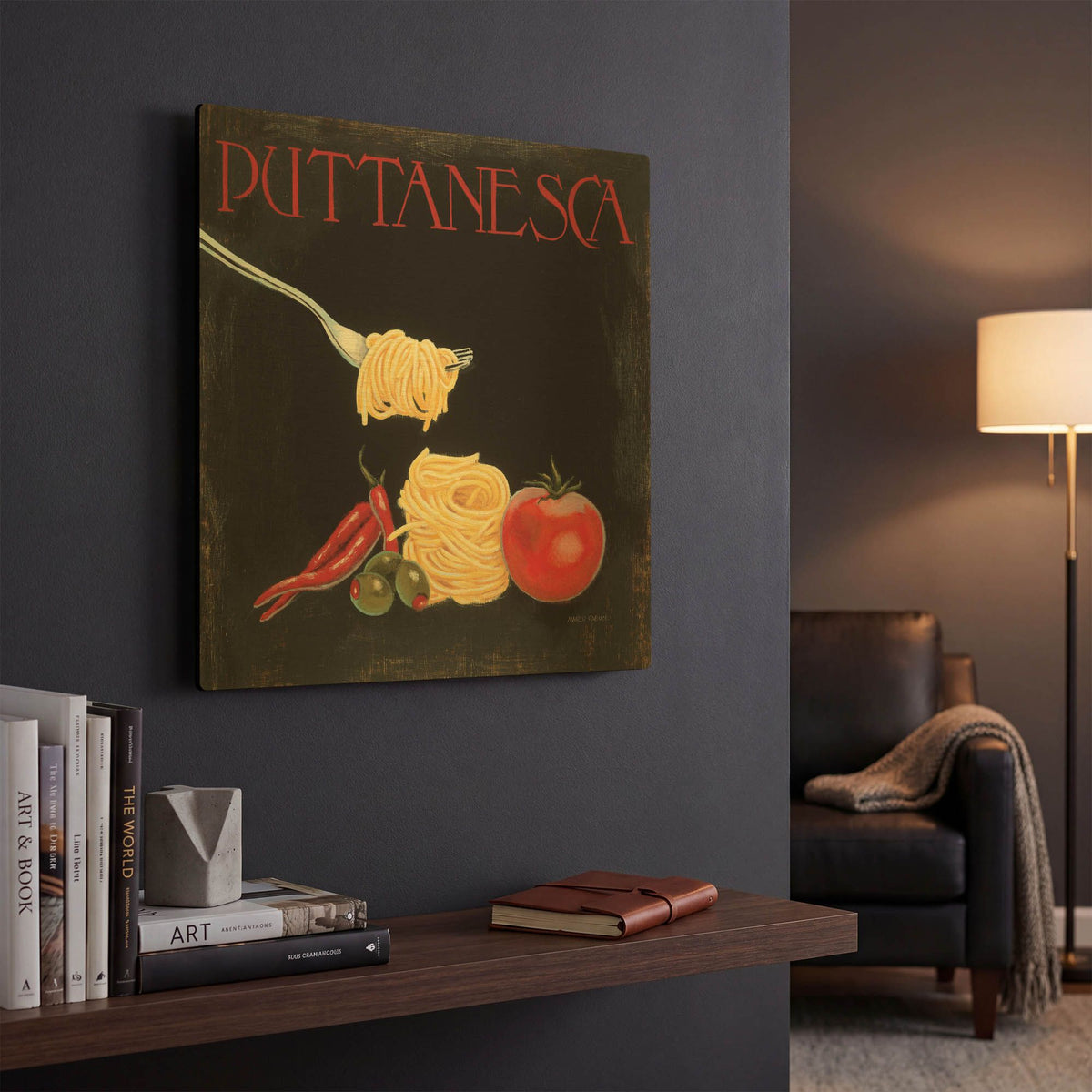 'Italian Cuisine I' By Marco Fabiano Gold Metal Wall Art