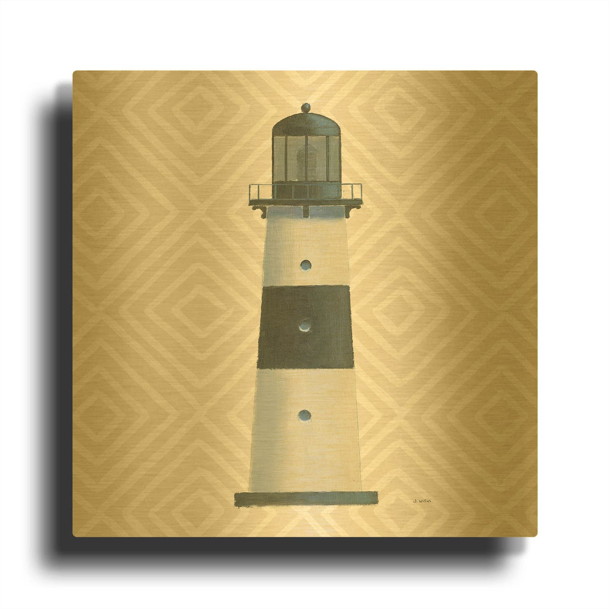'A Day at Sea III' By James Wiens Gold Metal Wall Art