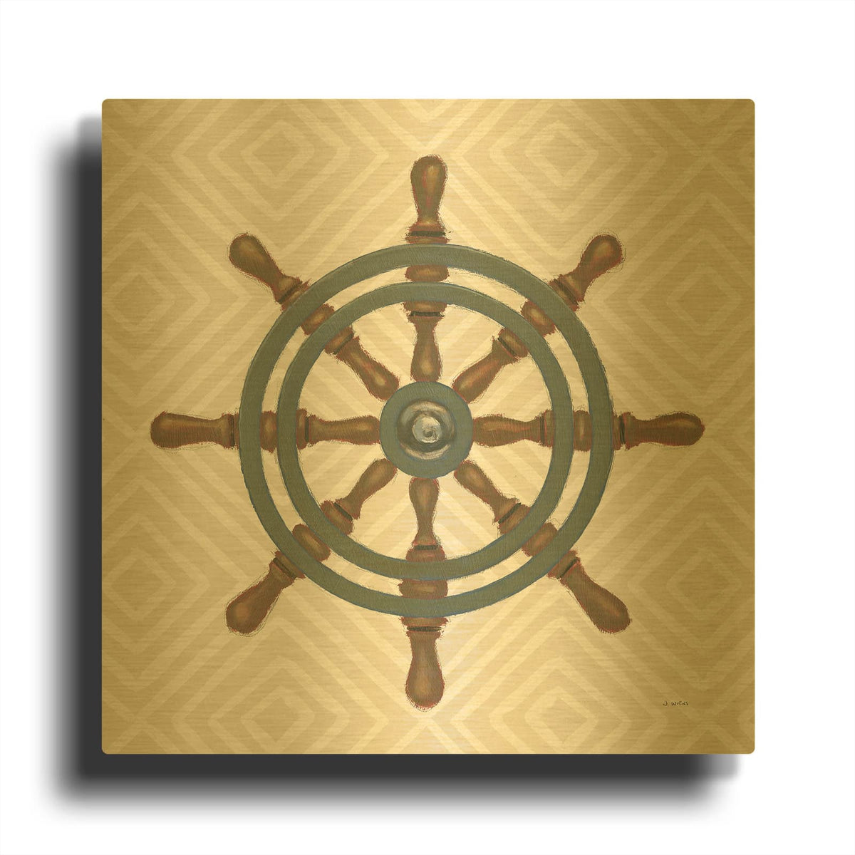 'A Day at Sea IV' By James Wiens Gold Metal Wall Art