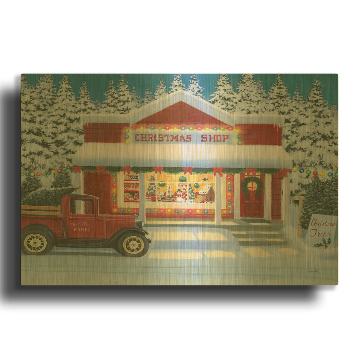 'Holiday Moments II' By James Wiens Gold Metal Wall Art