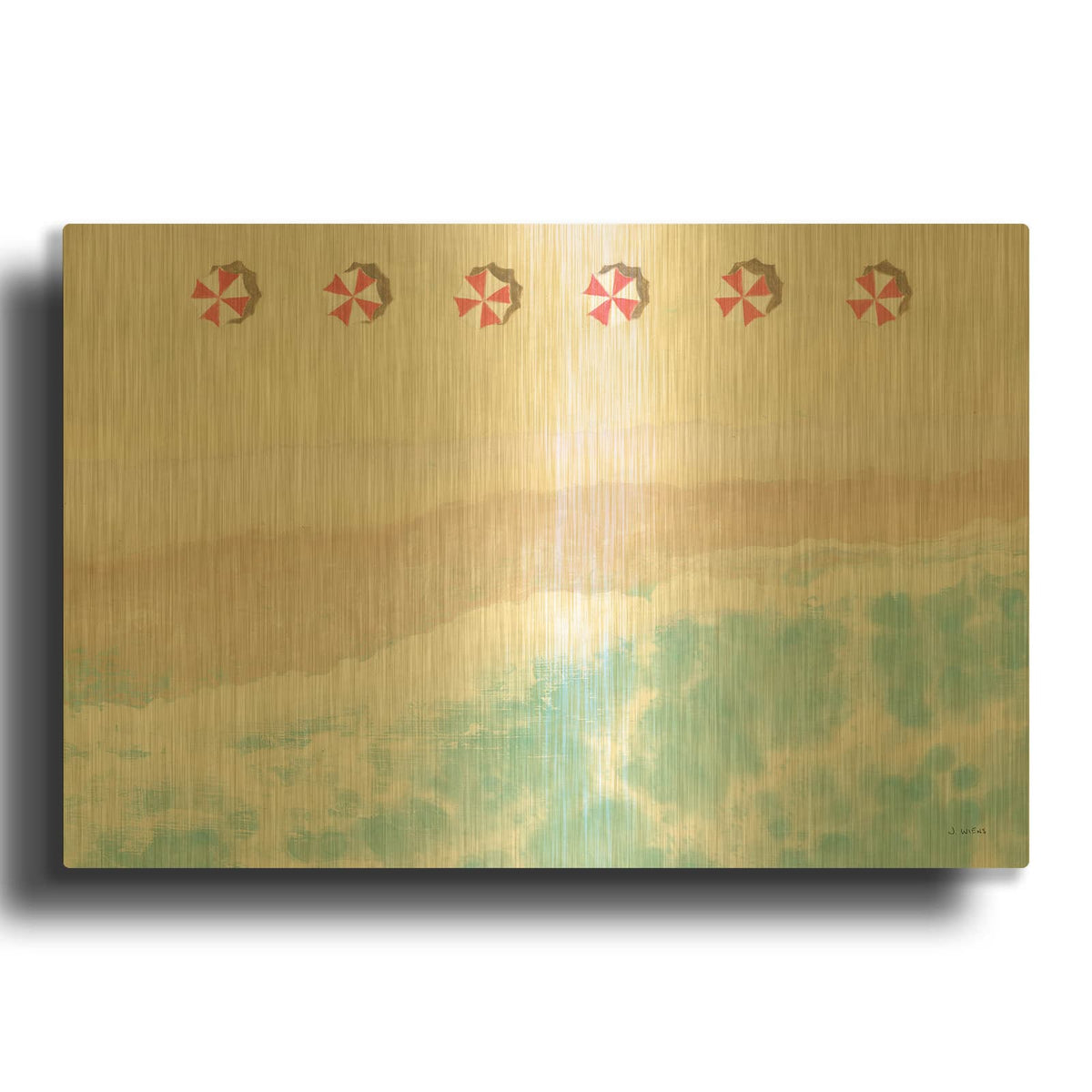 'Sky Seaview I' By James Wiens Gold Metal Wall Art