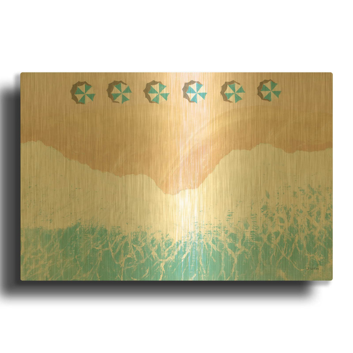 'Sky Seaview II' By James Wiens Gold Metal Wall Art