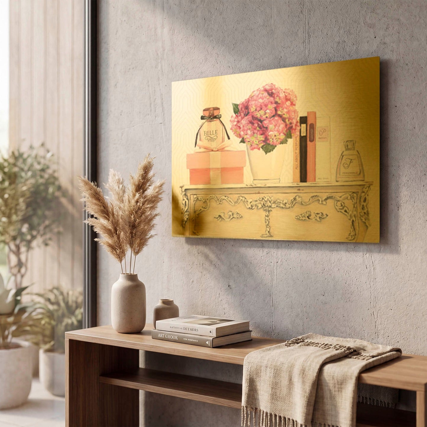 'Parfum Chic II' By Marco Fabiano Gold Metal Wall Art