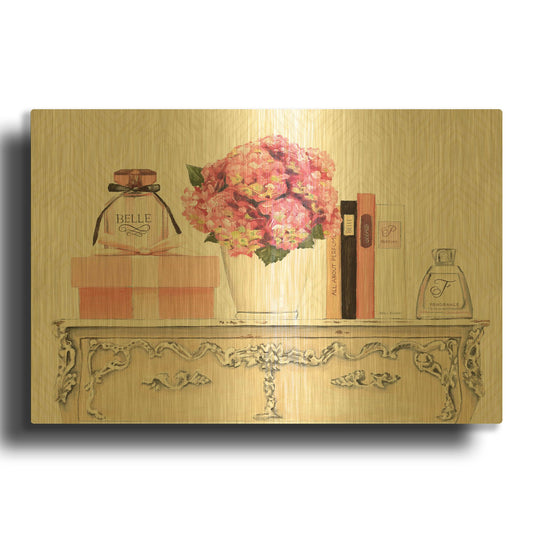 'Parfum Chic II' By Marco Fabiano Gold Metal Wall Art