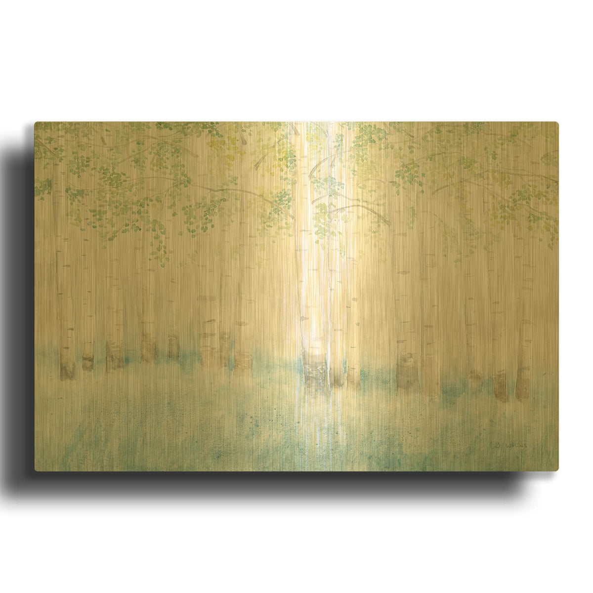 'Soft Birches' By James Wiens Gold Metal Wall Art