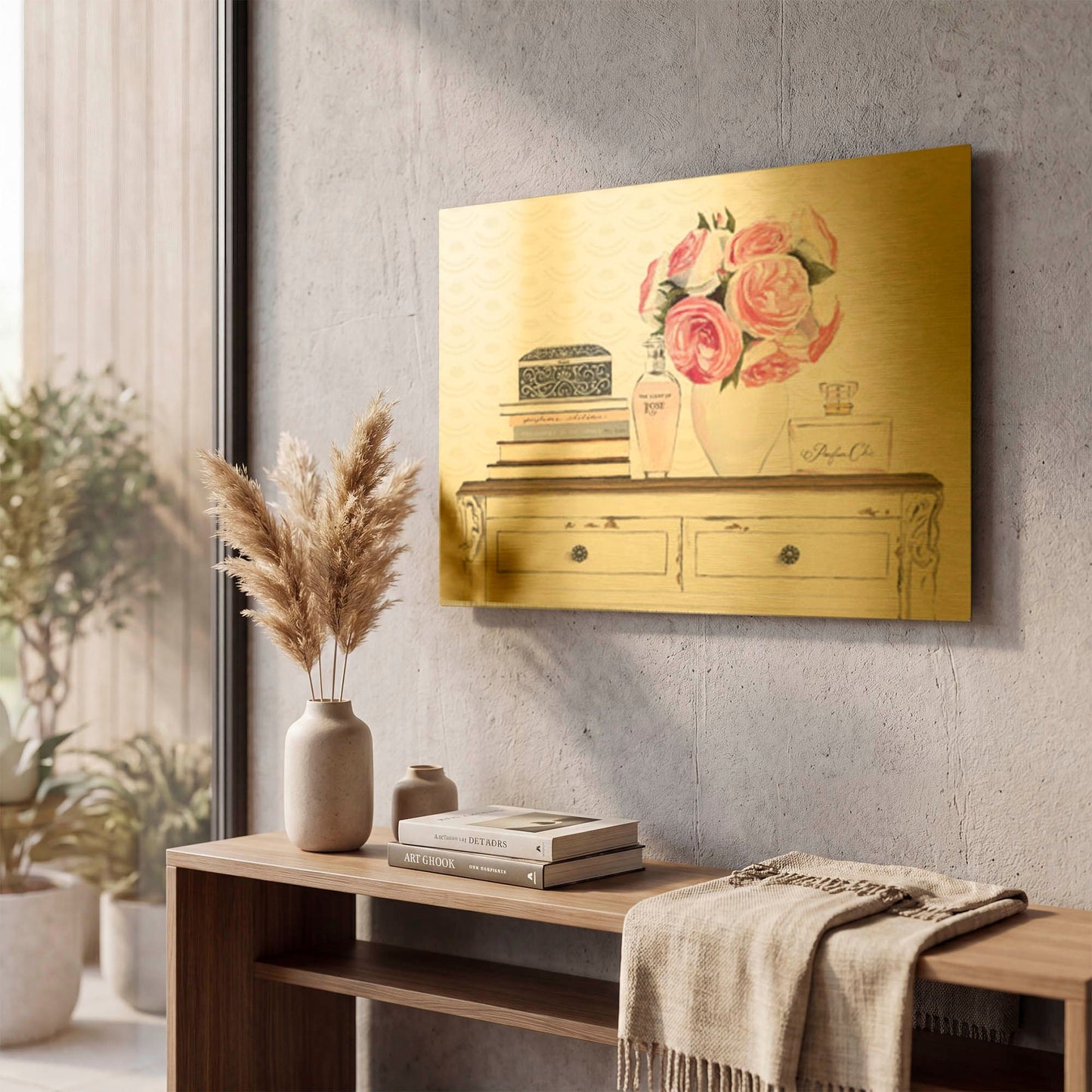 'Parfum Chic I' By Marco Fabiano Gold Metal Wall Art