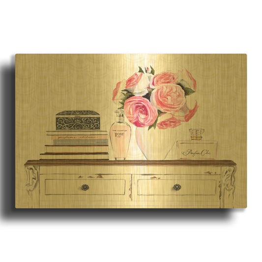'Parfum Chic I' By Marco Fabiano Gold Metal Wall Art