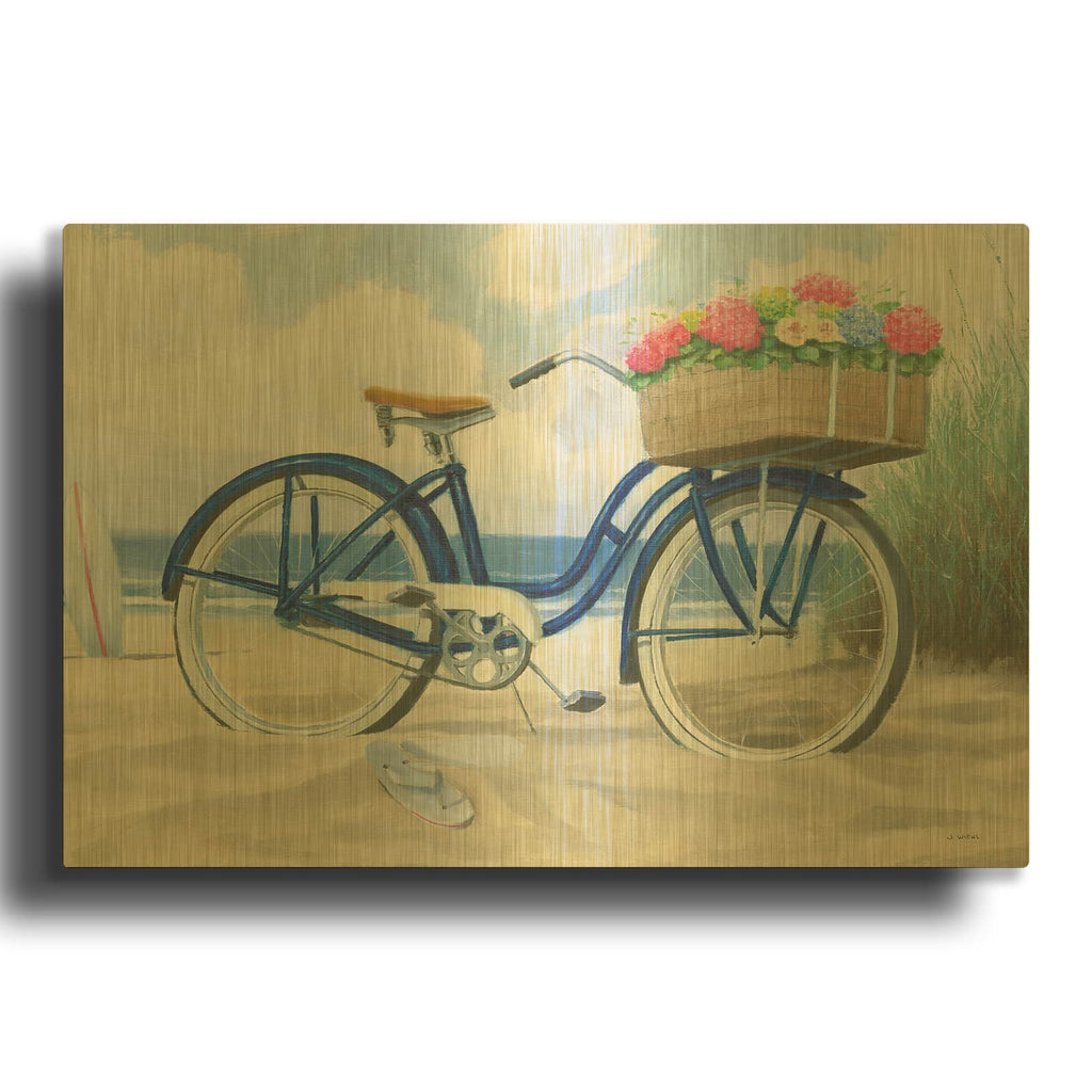 'Beach Time II' By James Wiens Gold Metal Wall Art