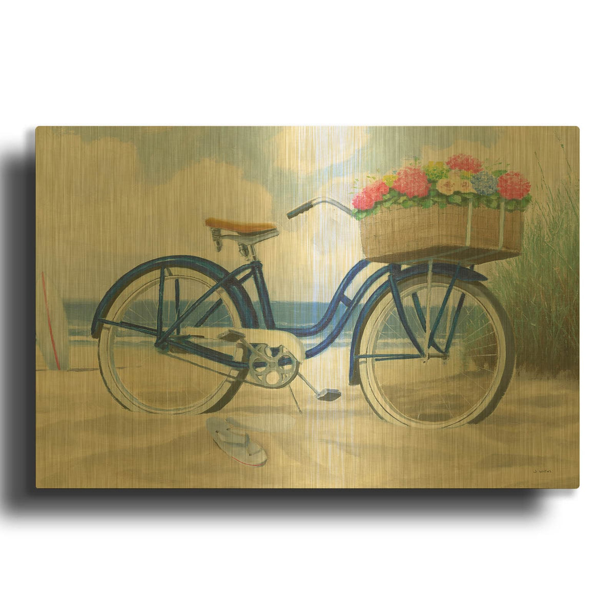 'Beach Time II' By James Wiens Gold Metal Wall Art