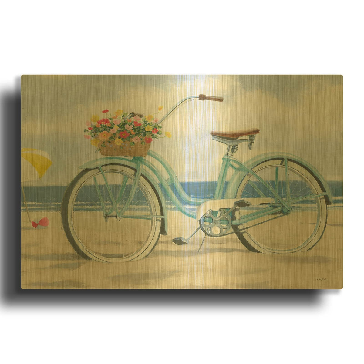 'Beach Time III' By James Wiens Gold Metal Wall Art