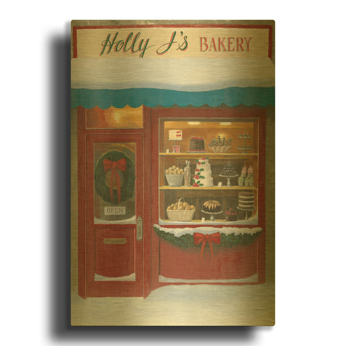 'Holiday Moments V' By James Wiens Gold Metal Wall Art