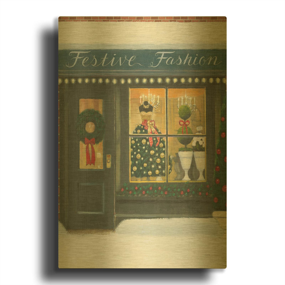 'Holiday Moments VI' By James Wiens Gold Metal Wall Art
