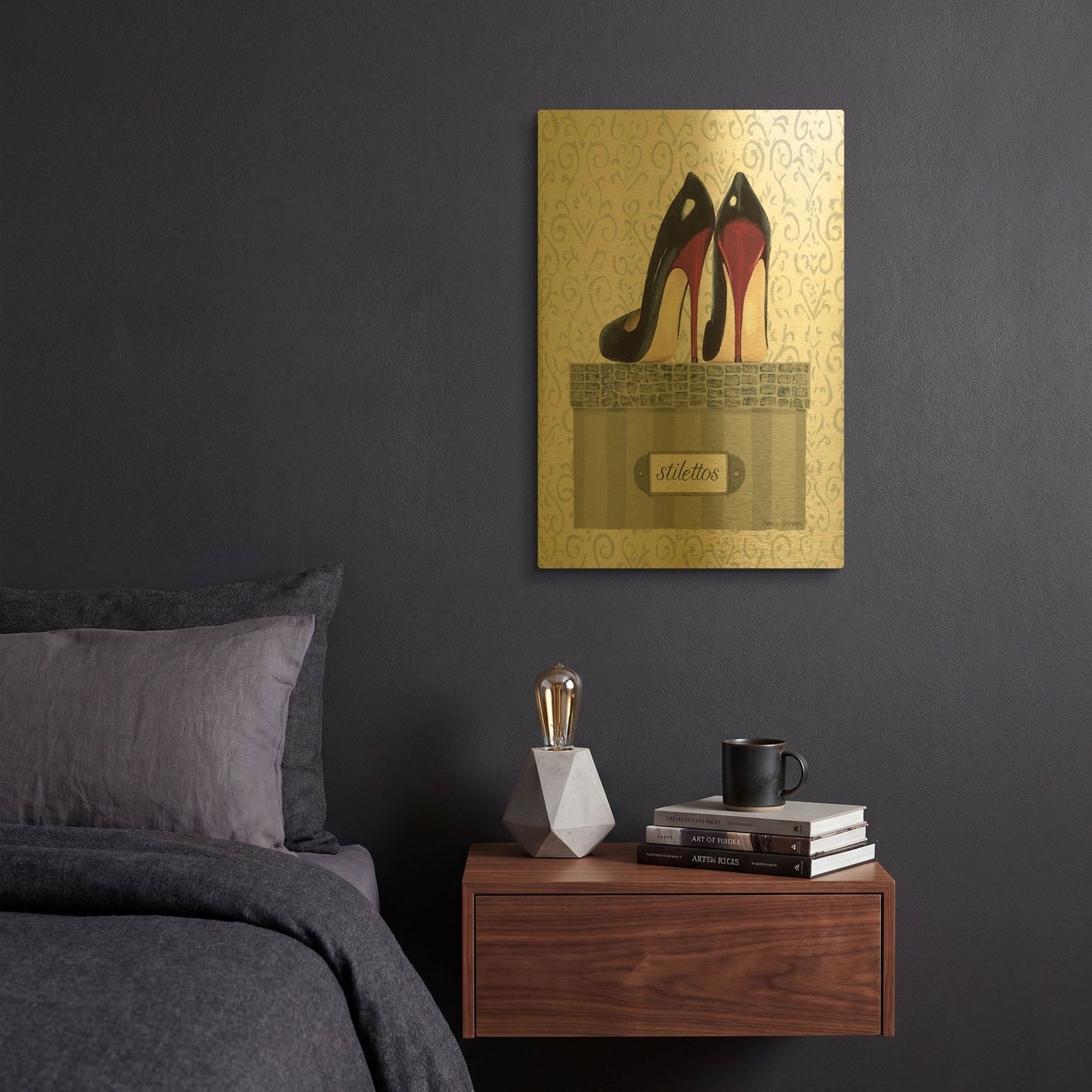 'Tres Chic IV' By Marco Fabiano Gold Metal Wall Art