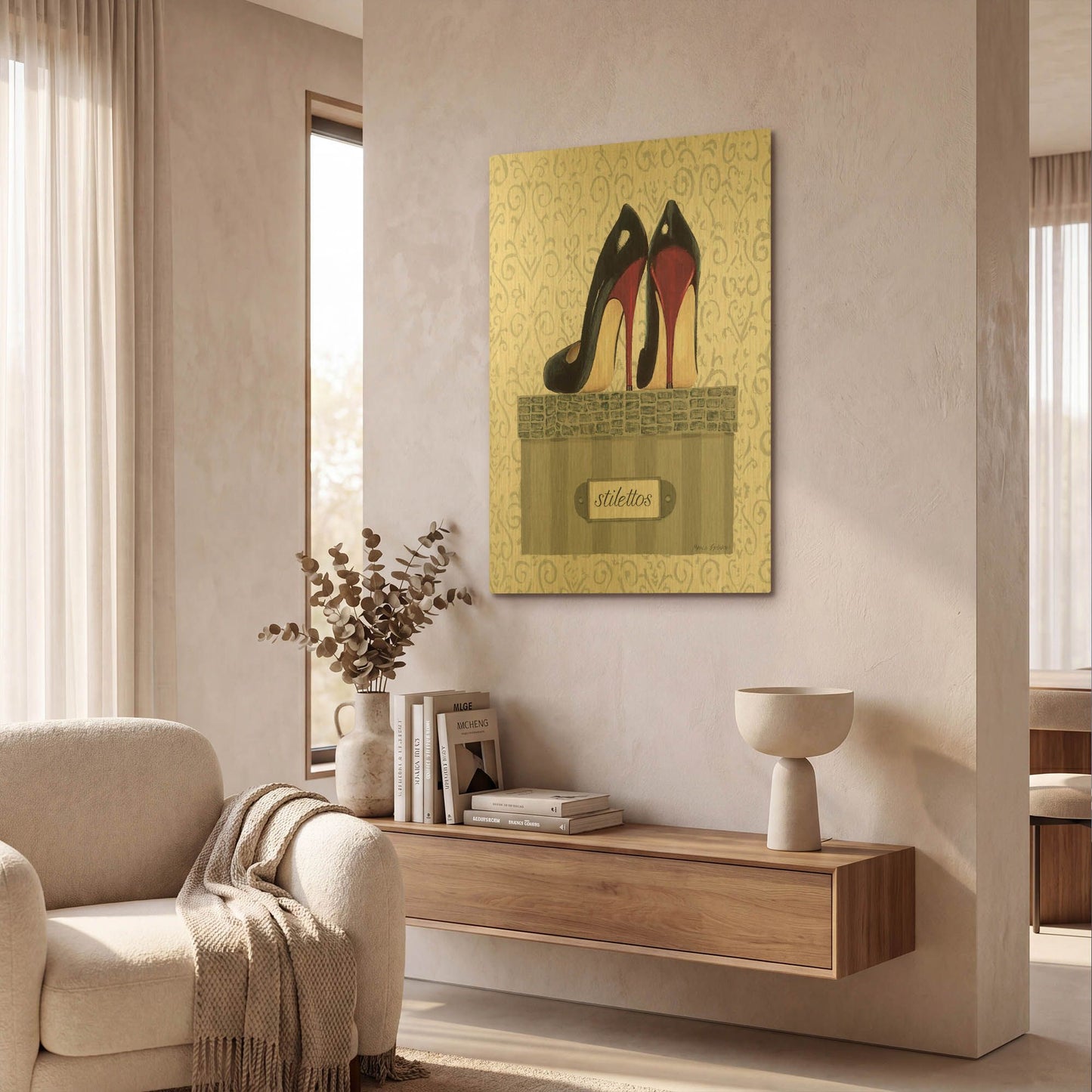 'Tres Chic IV' By Marco Fabiano Gold Metal Wall Art