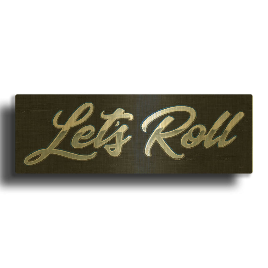 'Lets Roll III' By James Wiens Gold Metal Wall Art