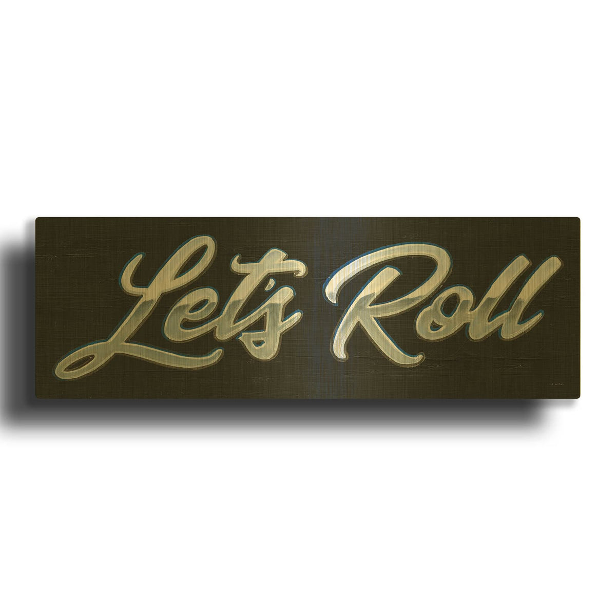 'Lets Roll III' By James Wiens Gold Metal Wall Art