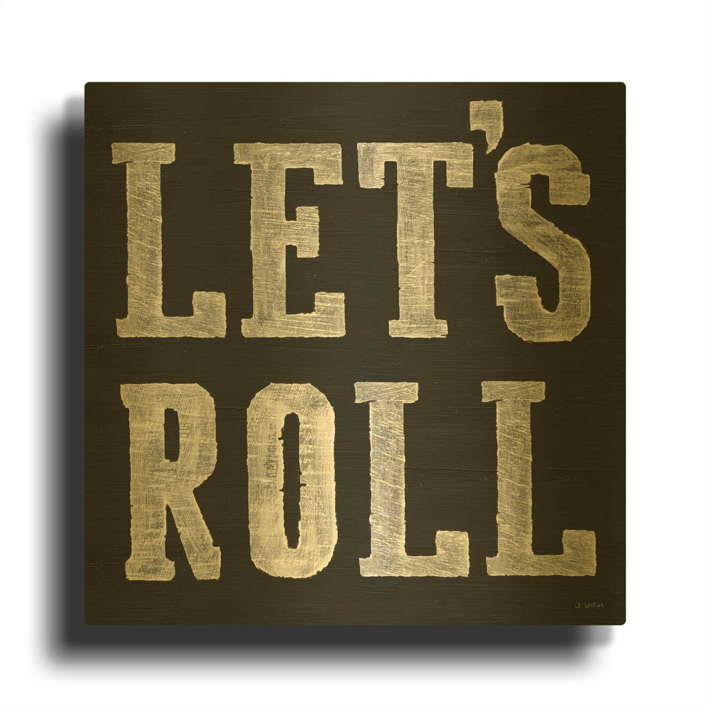 'Lets Roll V' By James Wiens Gold Metal Wall Art
