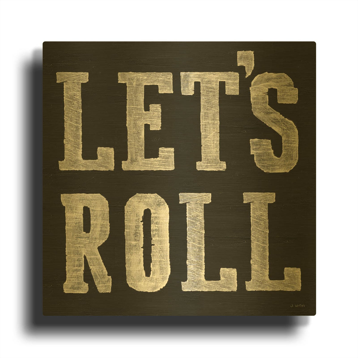 'Lets Roll V' By James Wiens Gold Metal Wall Art