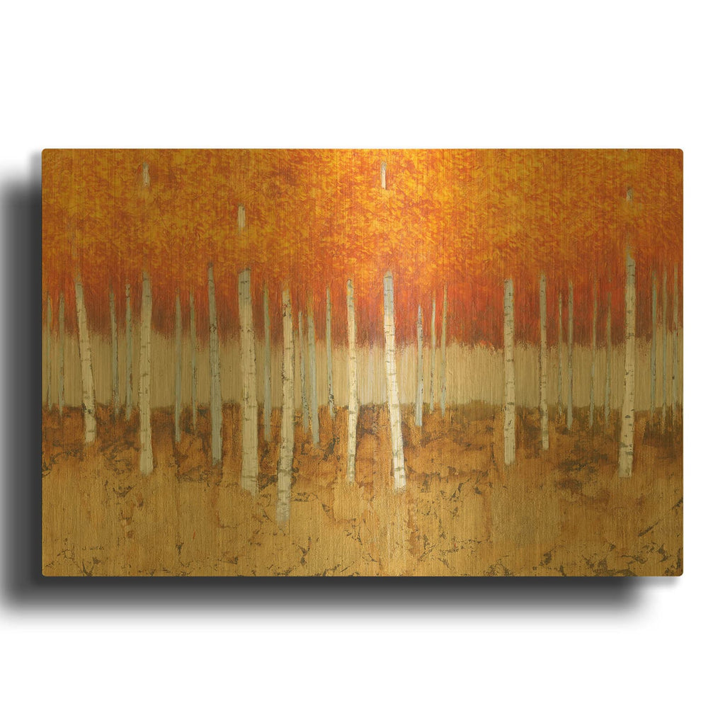 'Autumn Birches' By James Wiens Gold Metal Wall Art