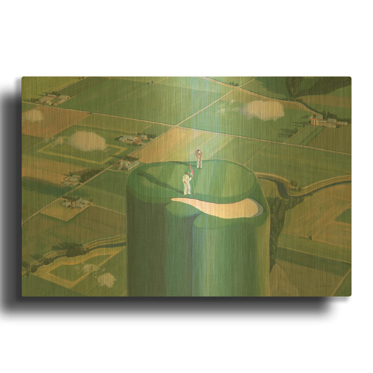 'Tee it Up' By James Wiens Gold Metal Wall Art