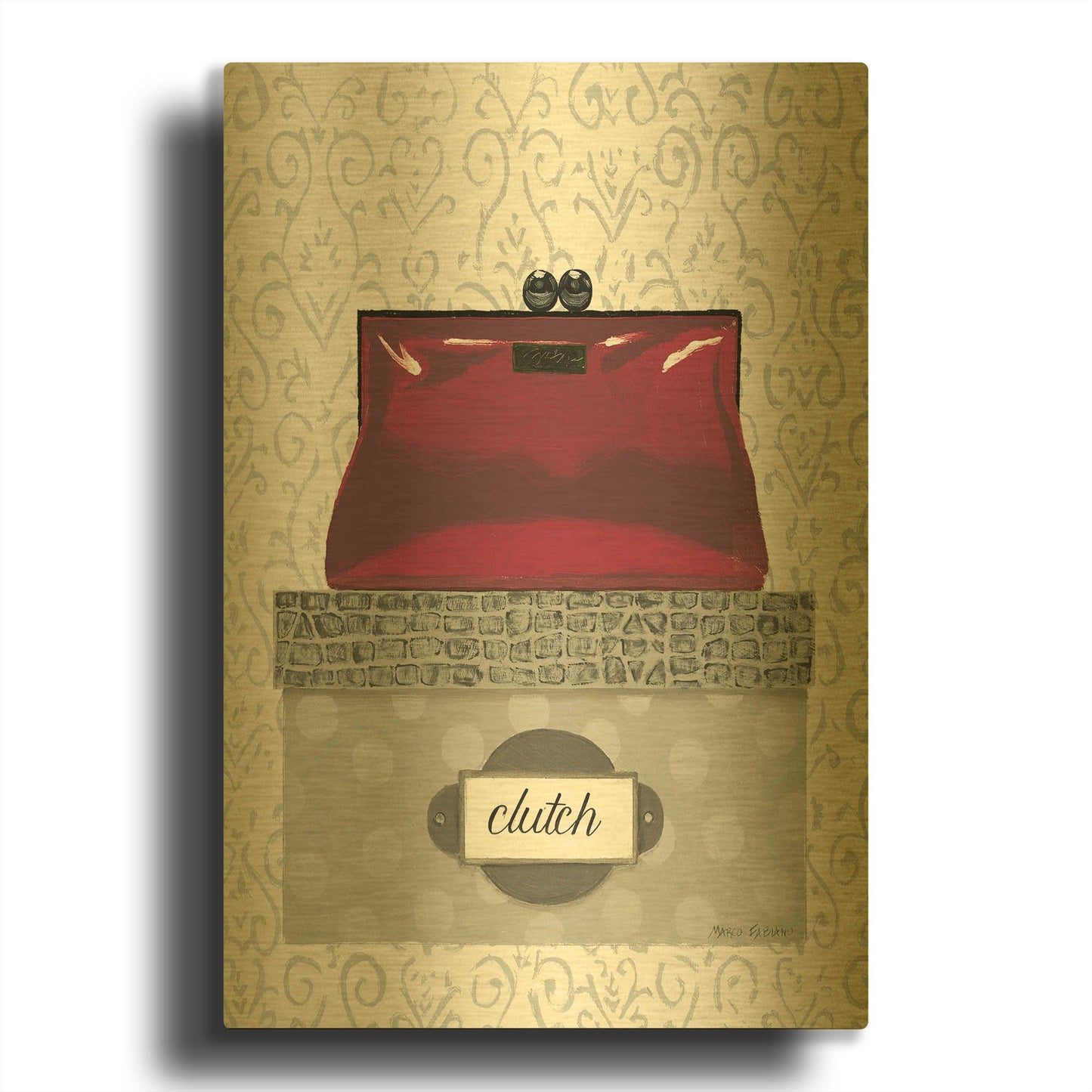 'Tres Chic III' By Marco Fabiano Gold Metal Wall Art