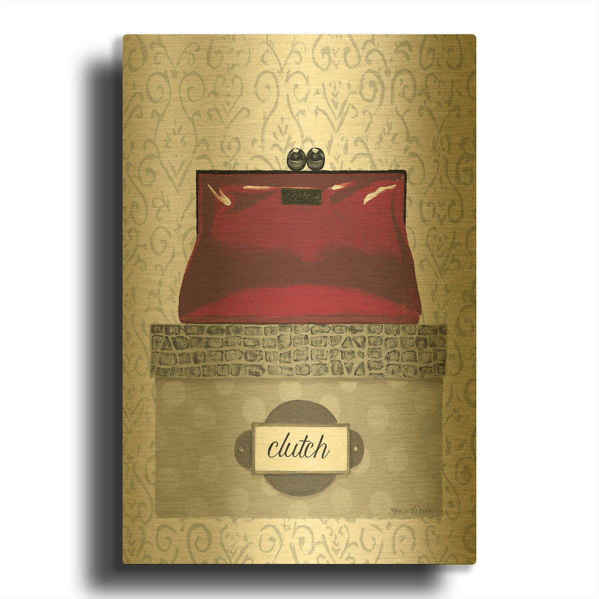 'Tres Chic III' By Marco Fabiano Gold Metal Wall Art