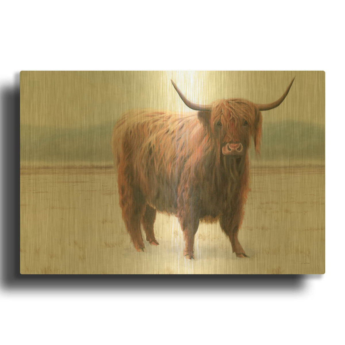 'King of the Highland Fields' By James Wiens Gold Metal Wall Art