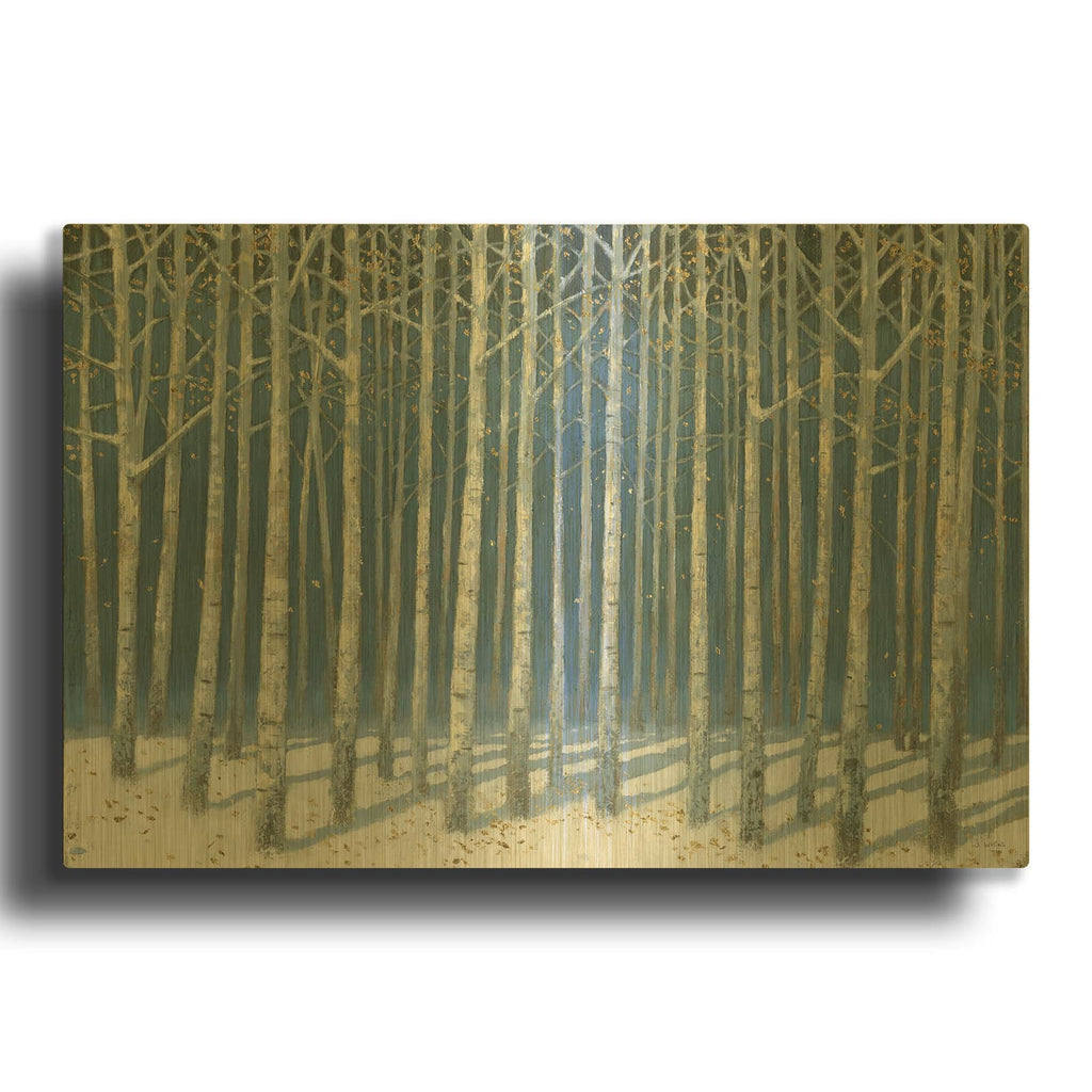 'Shimmering Birches' By James Wiens Gold Metal Wall Art