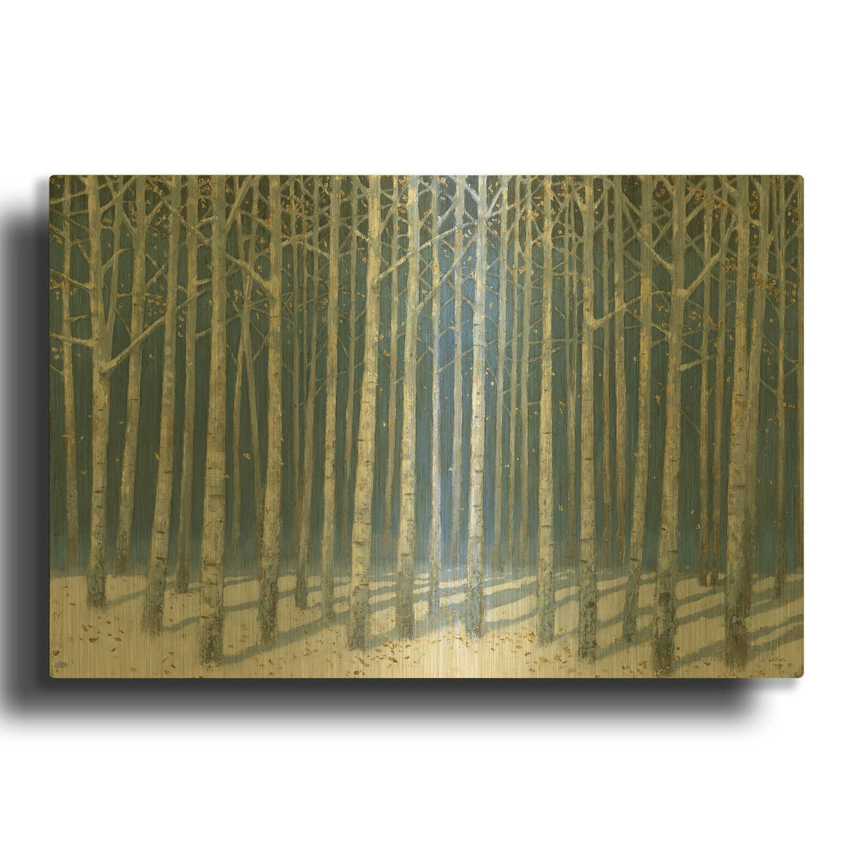 'Shimmering Birches' By James Wiens Gold Metal Wall Art