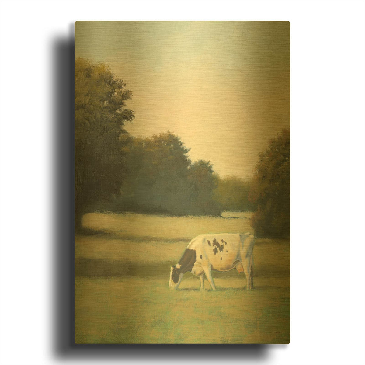 'Morning Meadows I' By James Wiens Gold Metal Wall Art