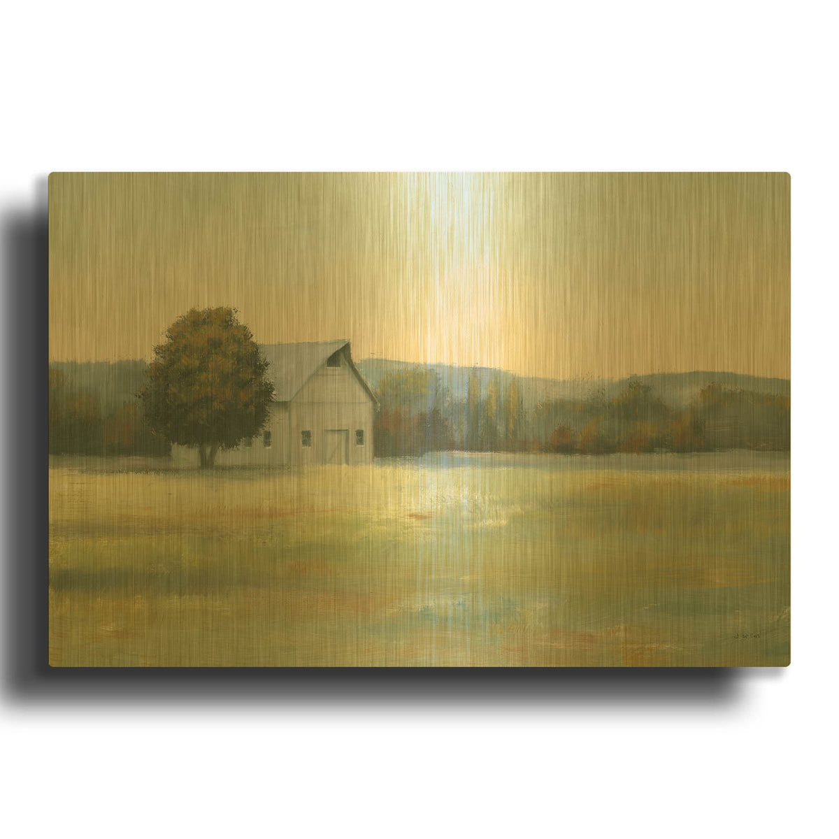 'Morning Meadows II' By James Wiens Gold Metal Wall Art